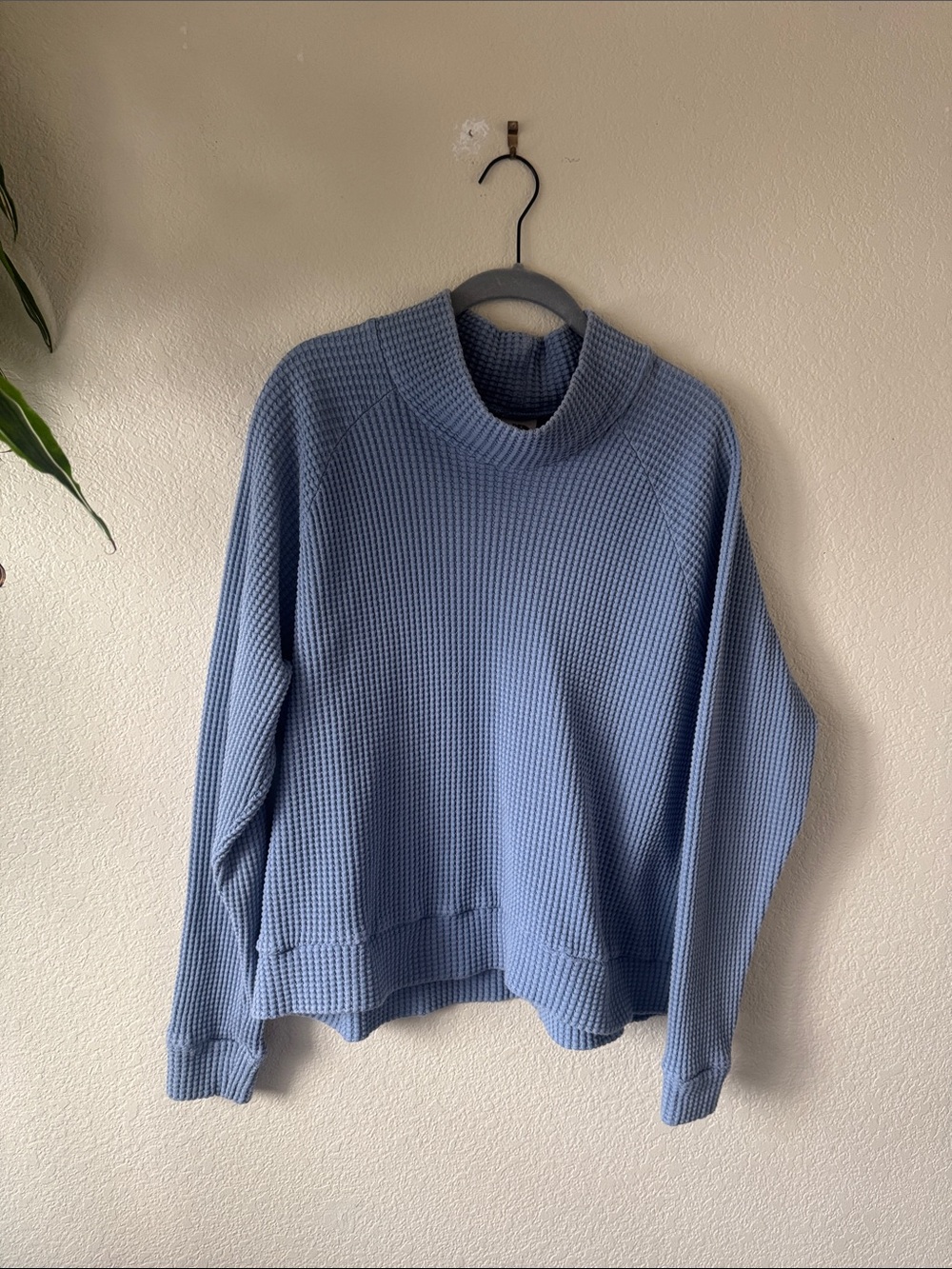 The North Face Chabot Light Blue Waffle Knit Turtleneck Sweater